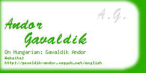 andor gavaldik business card